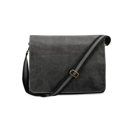 Post-Schultertasche Leinwand Quadra Vintage