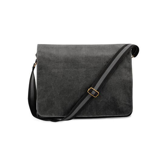 Post-Schultertasche Leinwand Quadra Vintage