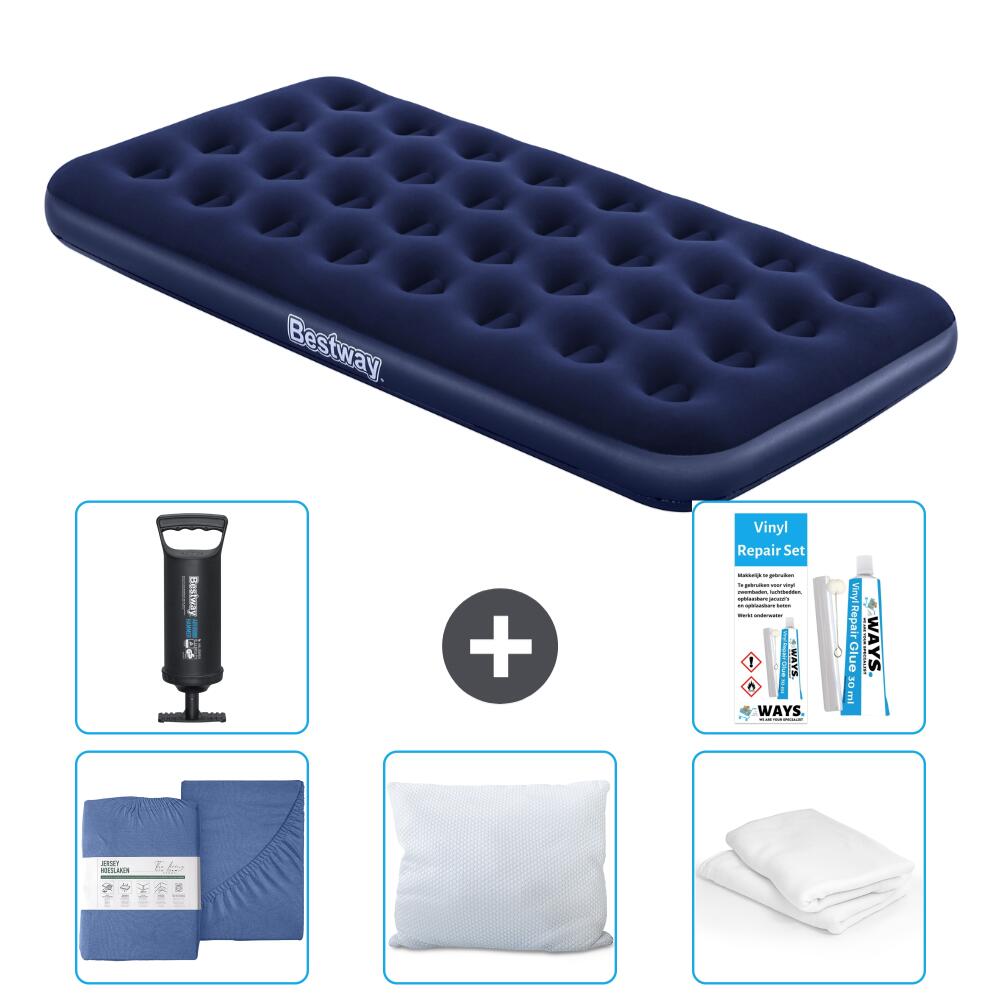 Bestway - Matelas Gonflable Bestway - 1p -  188x99x22 Cm + Accessoires Cb32 - Matelas Gonflable - Bleu - No Size - Decathlon