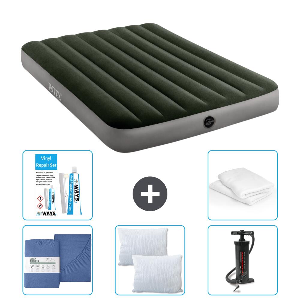 Intex - Matelas Gonflable Intex Prestige - 2p -  191x137x25 Cm + Accessoires Cb32 - Matelas Gonflable - Vert - No Size - Decathlon
