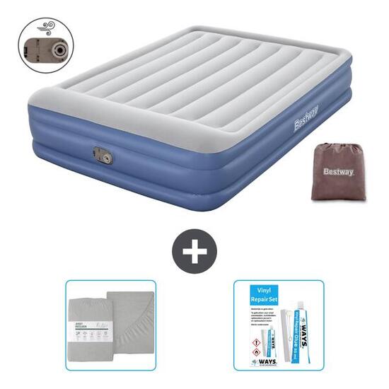 Matelas gonflable Bestway - 2P - 203x152x46 cm + Accessoires CB37