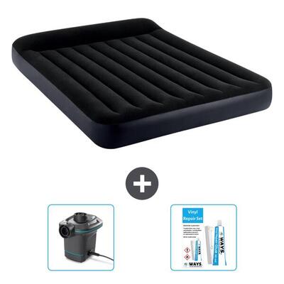 Luchtbed intex single - 2p - 191x137x25 cm + accessoires cb14