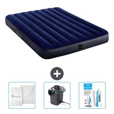 Luchtbed intex pillow rest - 2p - 191x137x25 cm + accessoires cb4
