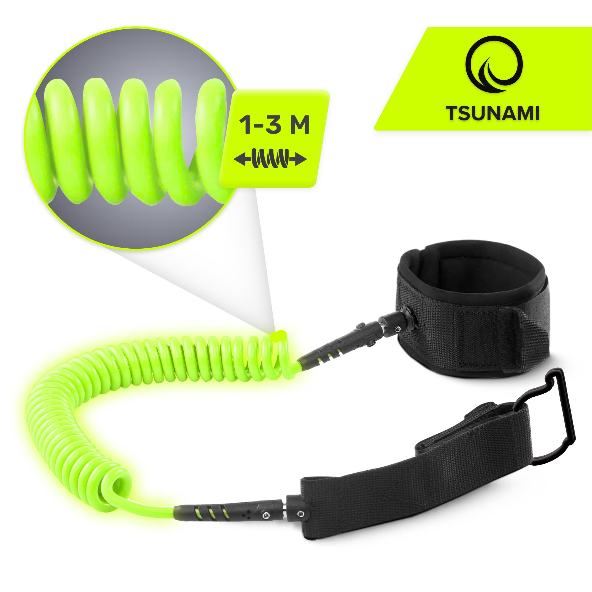 SUP Leash Sicherheitsleine Spiral-Leash Stand Up Paddling Zubehör TSUNAMI 4/6