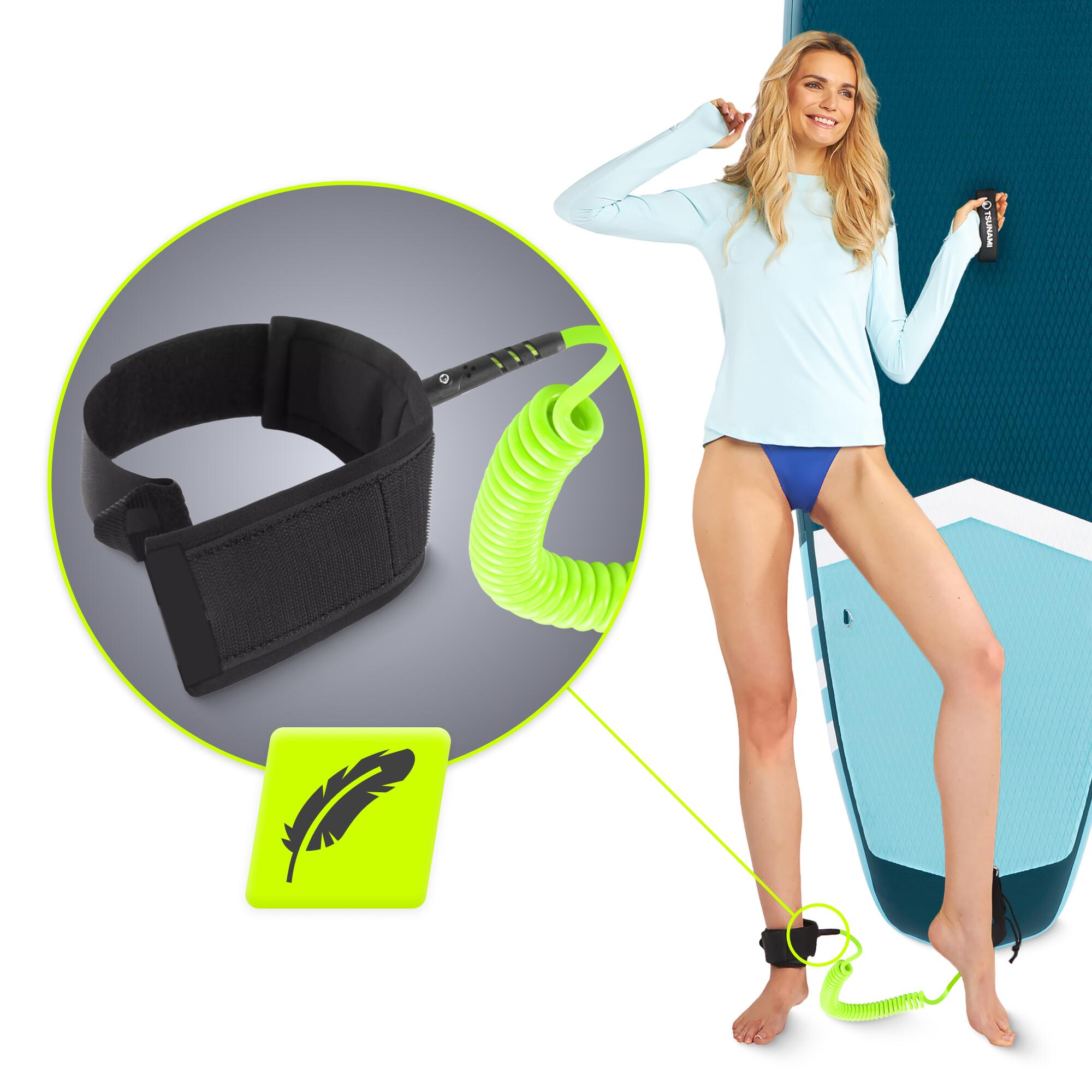 SUP Leash Sicherheitsleine Spiral-Leash Stand Up Paddling Zubehör TSUNAMI 2/6