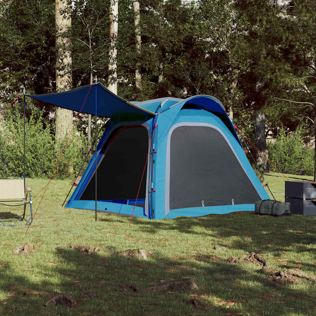 VidaXL 4-Persoons Waterdichte Tent met Snelsysteem Blauw 7/7