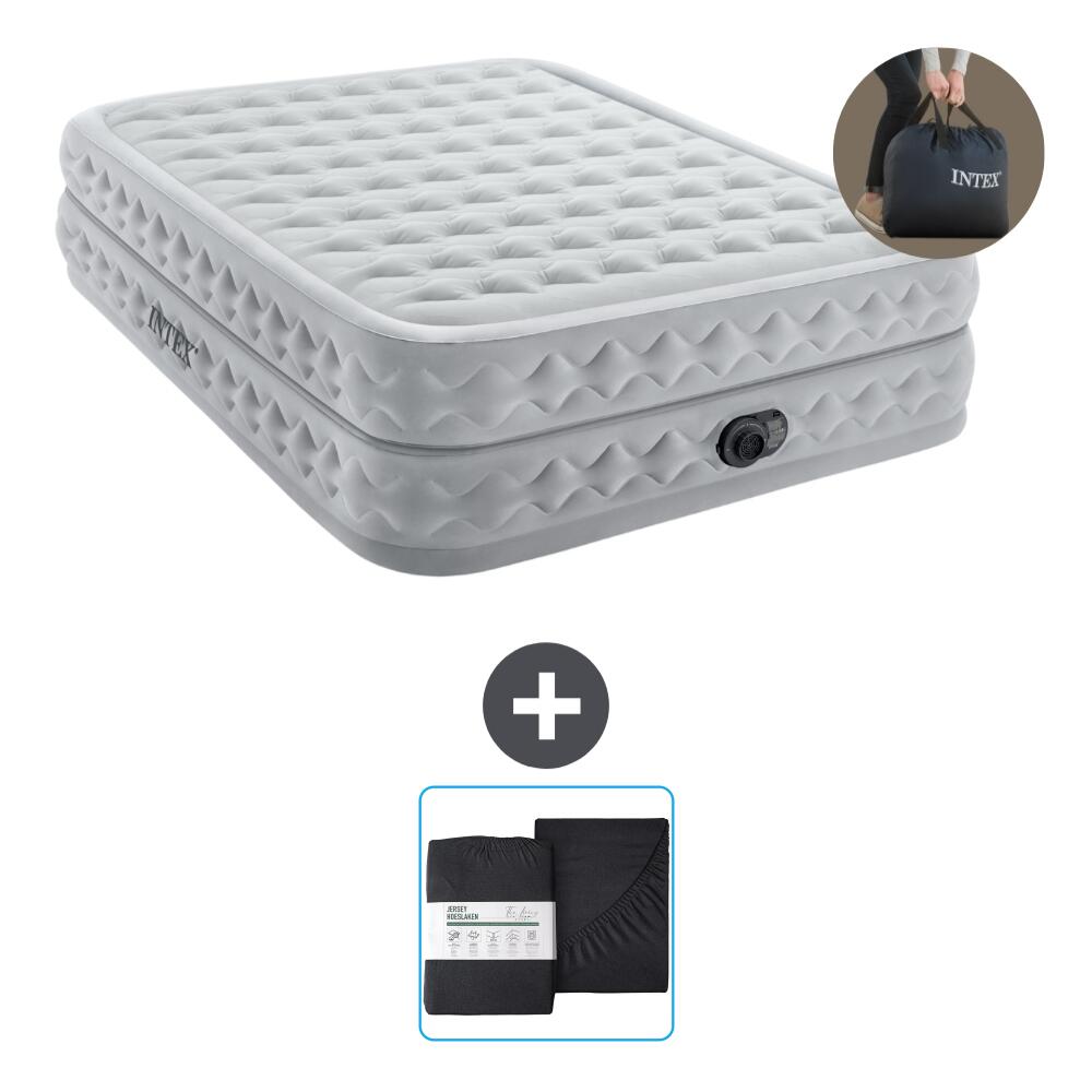Intex - Matelas Gonflable Intex Supreme Air-flow - 2p - 203x152x51 Cm + Accessoires Cb22 - Matelas Gonflable - Blanc - No Size - Decathlon