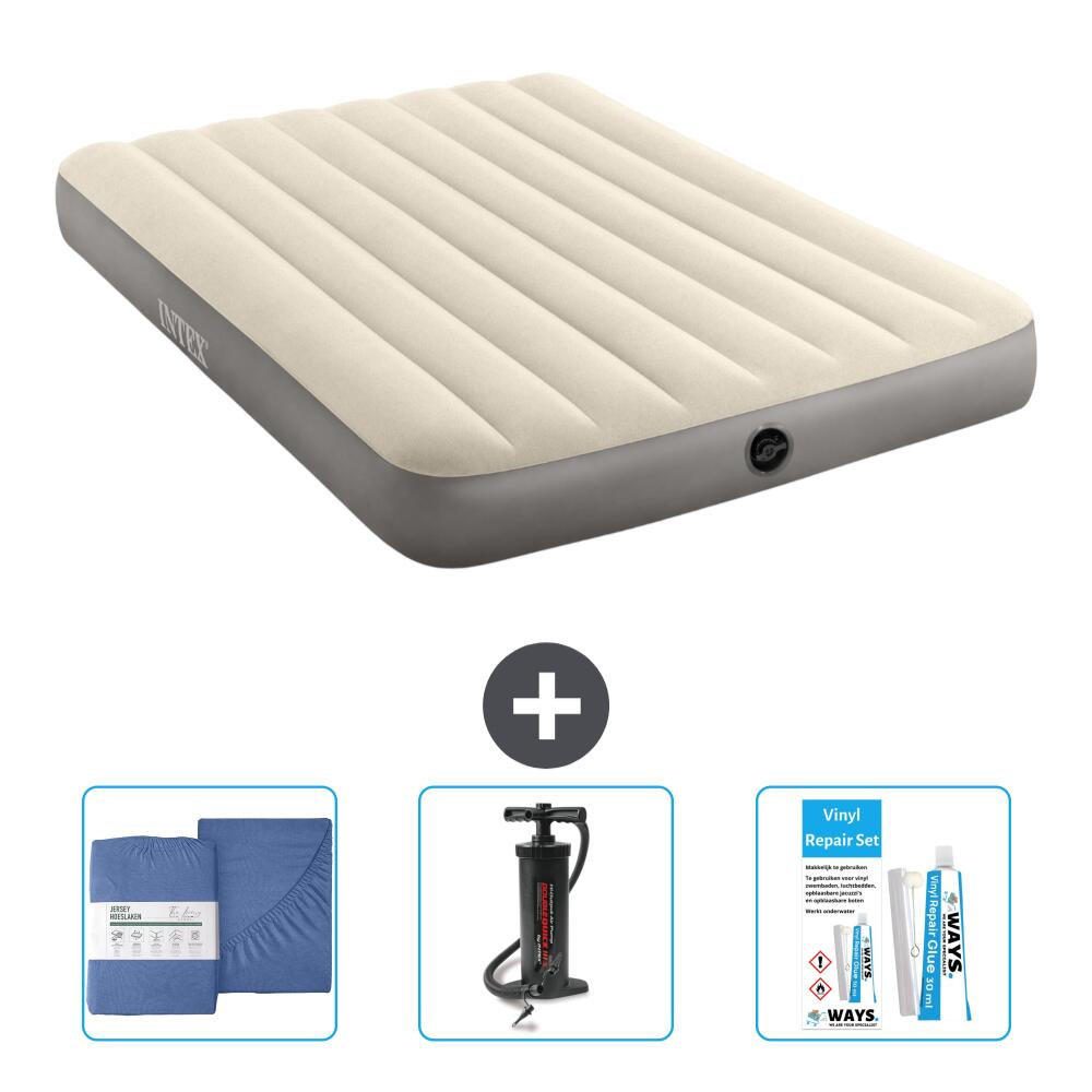 Intex - Matelas Gonflable Intex Single - 2p -  191x137x25 Cm + Accessoires Cb34 - Matelas Gonflable - Beige - No Size - Decathlon