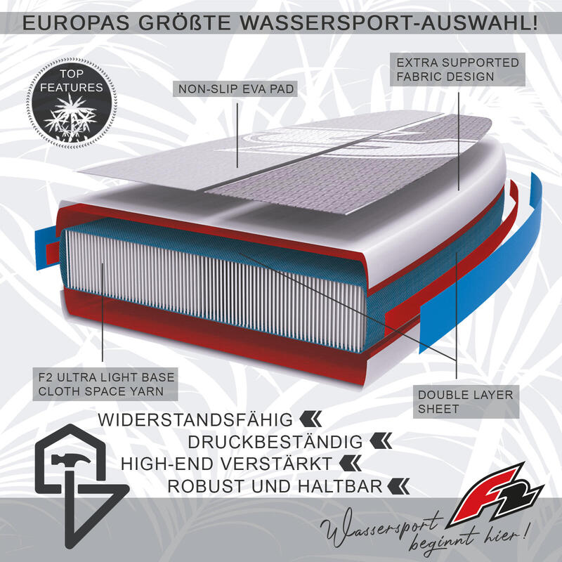 Deska do pływania SUP Board Pompowana F2 Strato 12'2 - 381 cm Combo