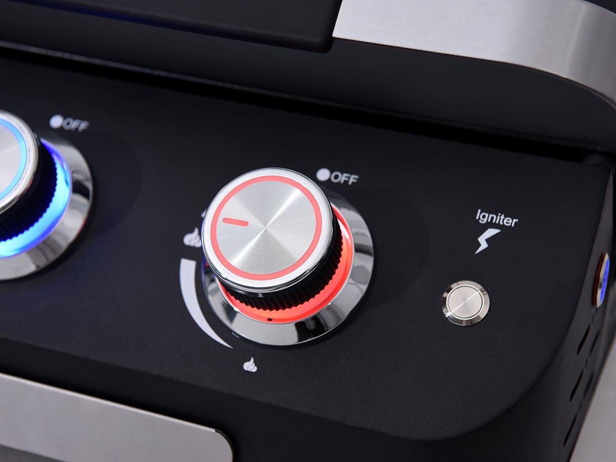 Plancha a gás com tampa Palo - Placa para grelhar plancha a gás - 3 queimadores 6/8