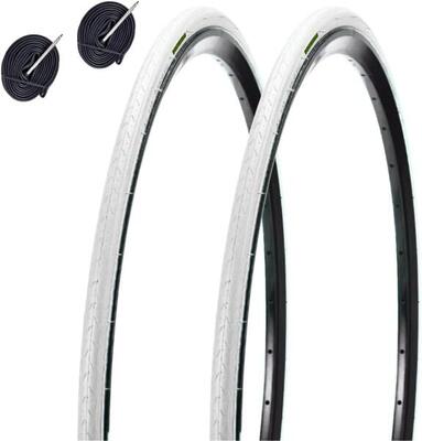 2 banden 700x23c (23-622)+binnenbanden 48mm, banden gekleurd fiets 700x23cev
