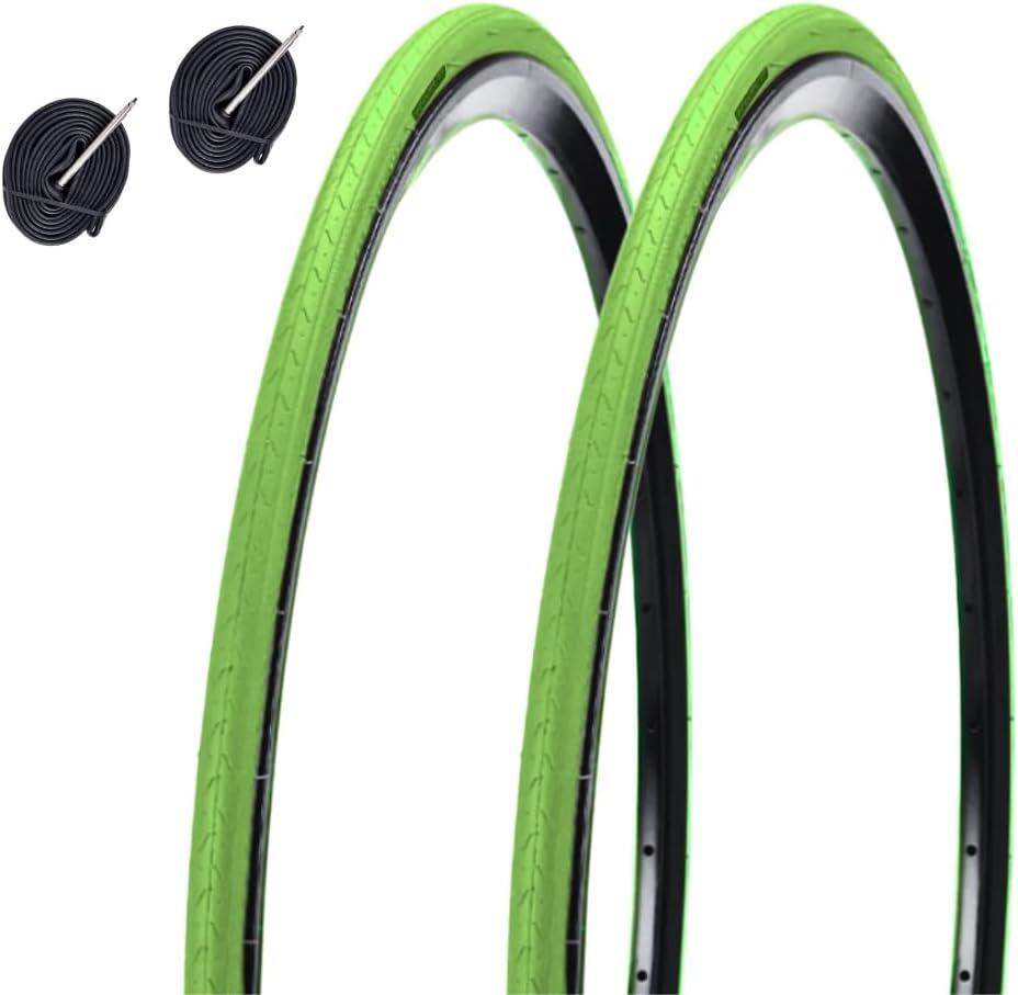 ECOVELO 2 copertoni 700x23C (23-622)+ camere, pneumatici colorati bici 700 x 23C BDC EV