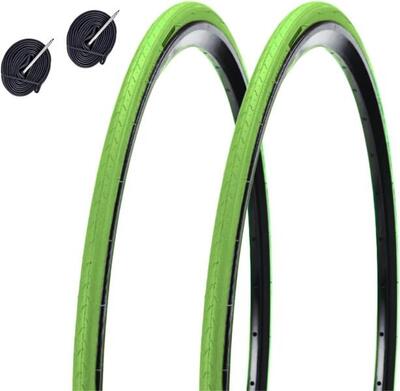 2 banden 700x23c (23-622)+binnenbanden, banden gekleurd fiets 700x23c bdc ev
