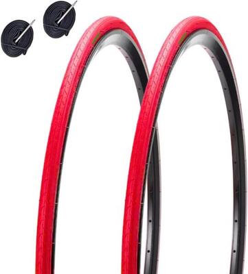 2 banden 700x25c (25-622) + binnenbanden, wegfiets banden 700 x 25c slick ev
