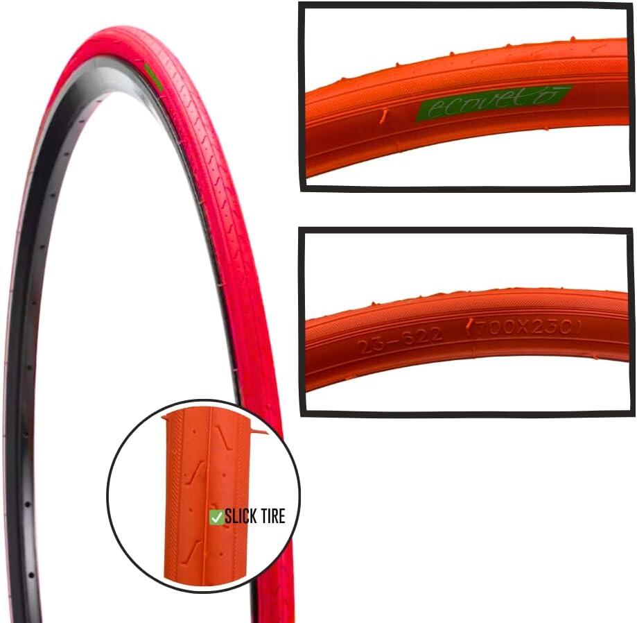 2 copertoni 700x23C (23-622)+ camere, pneumatici colorati bici 700 x 23C BDC EV 2/6