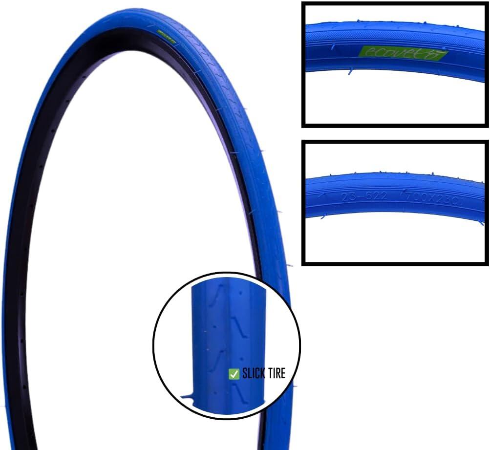 2 copertoni 700x23C (23-622)+ camere, pneumatici colorati bici 700 x 23C BDC EV 2/6