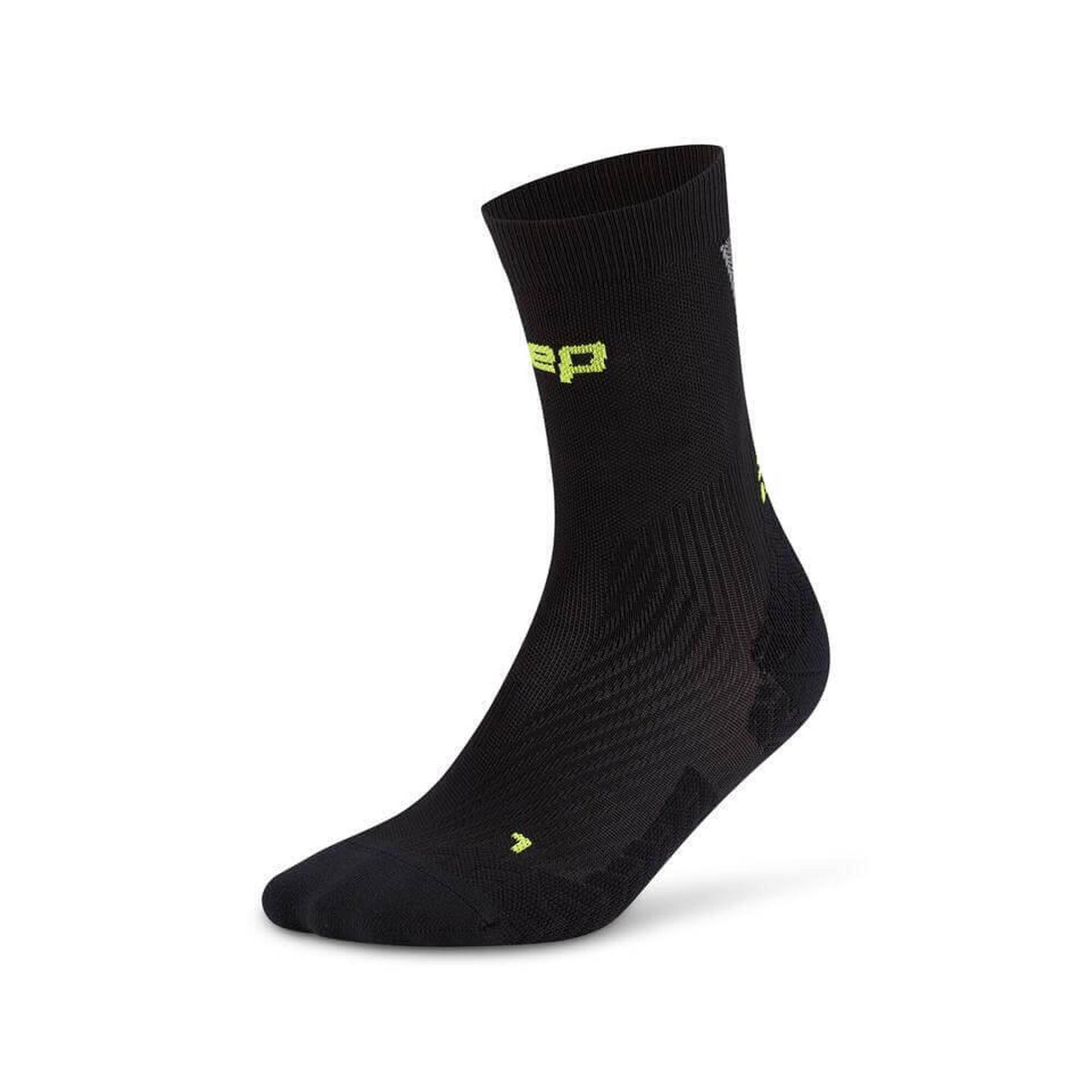 Șosete Compresie Alergare CEP Run Ultralight 4.0 Mid Cut - negru/gri | Damă