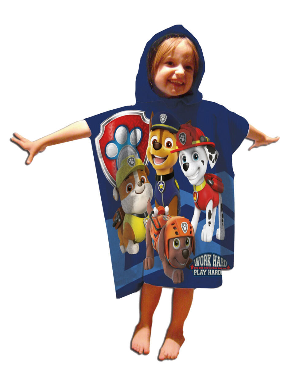 KINDERPONCHO 50X100CM MICROVEZEL Pootpatrouille 5/5