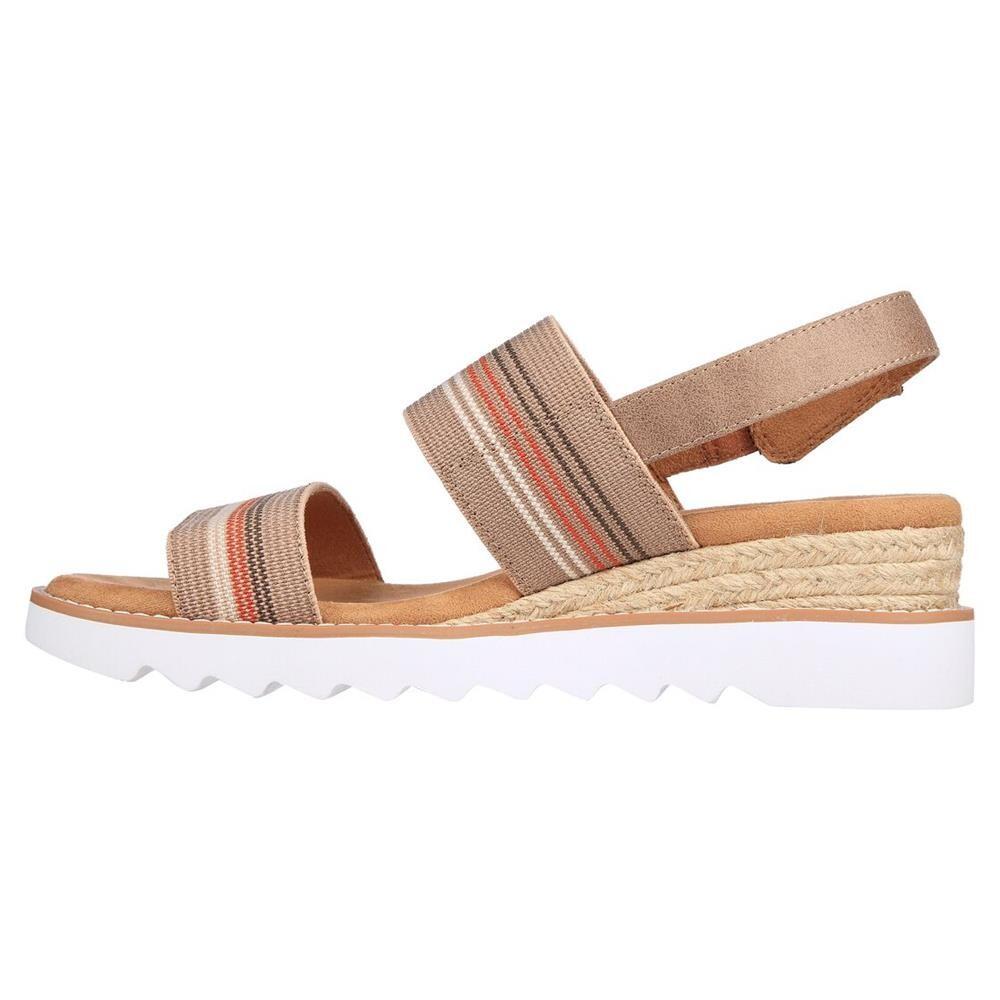 SANDALE FEMME Skechers Desert Kiss Hii MARRON semelle compensée jute 5/7
