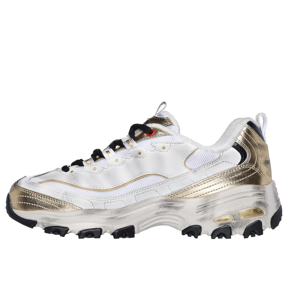 Baskets FEMME Skechers D'lites Vintage Vision BLANC-OR 5/5
