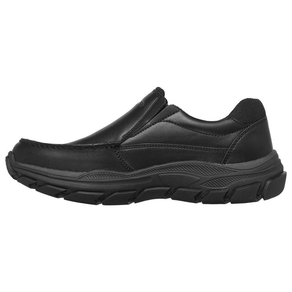 CONFORTABLE MOCASsans  HOMME Skechers Respected -catel CUIR Lisa NOIR 5/5