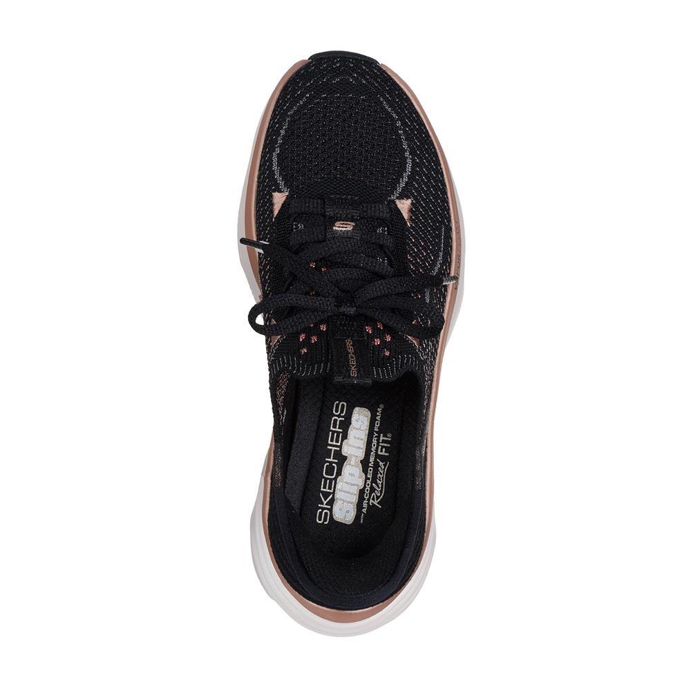 Baskets FEMME Skechers Slip-ins D'lux Vapor tissu NOIR 4/5