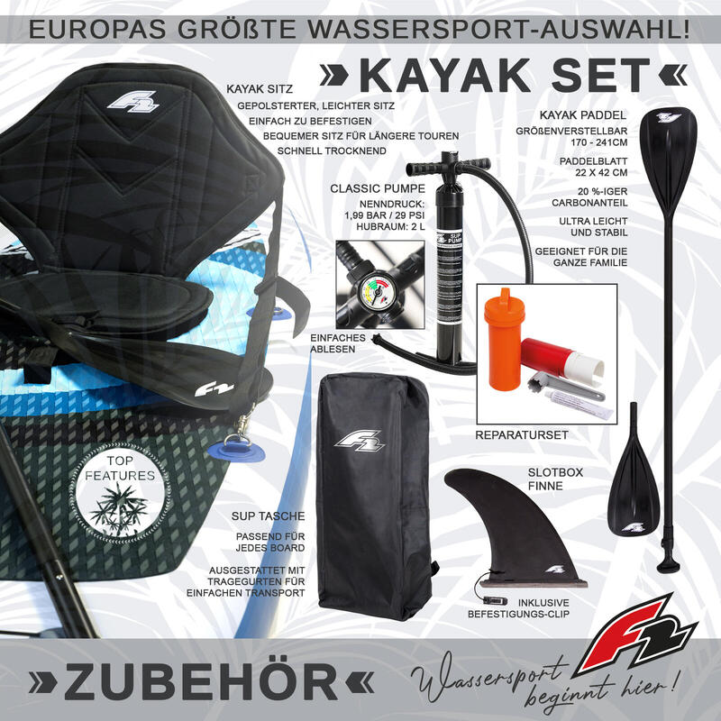 Set placă SUP gonflabilă F2 Strato Giant 12'8" Minicombo