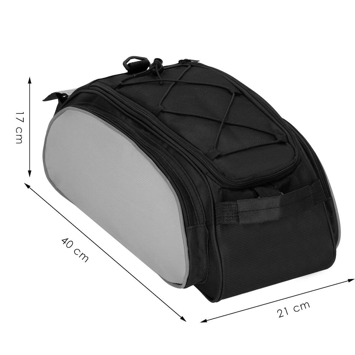 Torba rowerowa na bagażnik sakwa 14L szaro-czarna 7/7