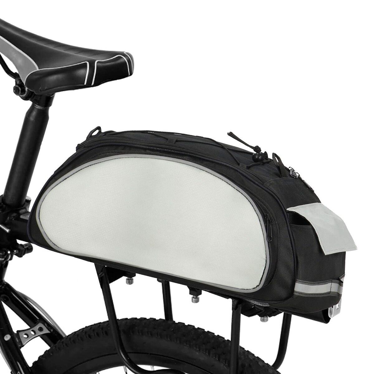 Torba rowerowa na bagażnik sakwa 14L szaro-czarna 6/7