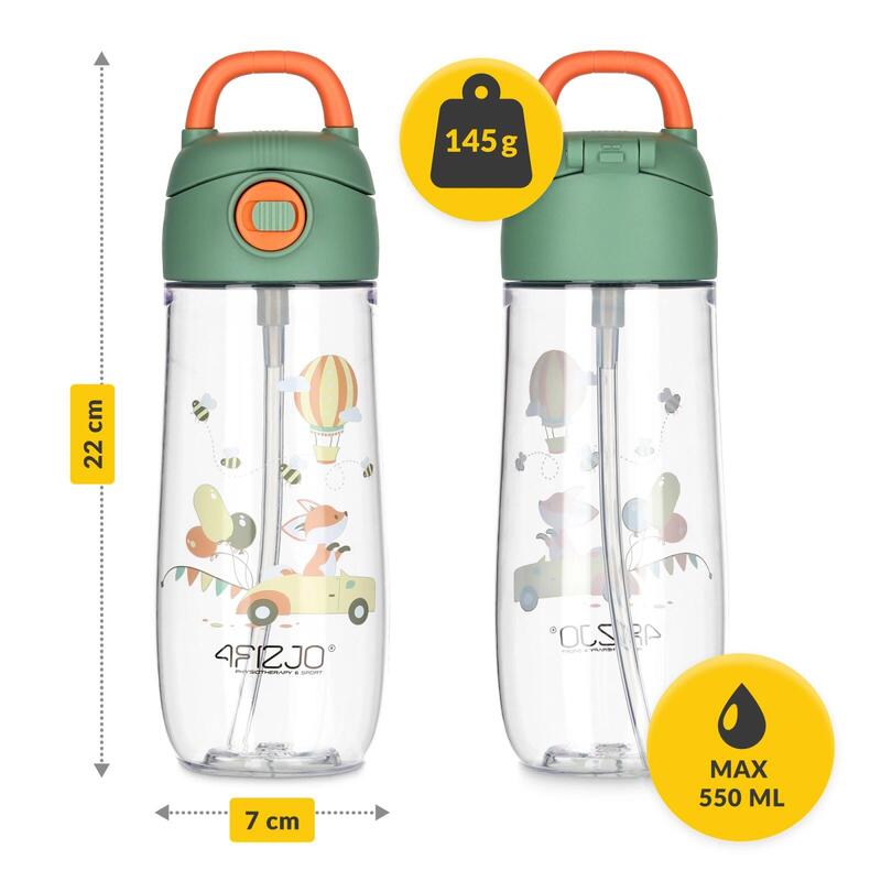 Sticlă de apă pentru copii 4FIZJO 550 ml