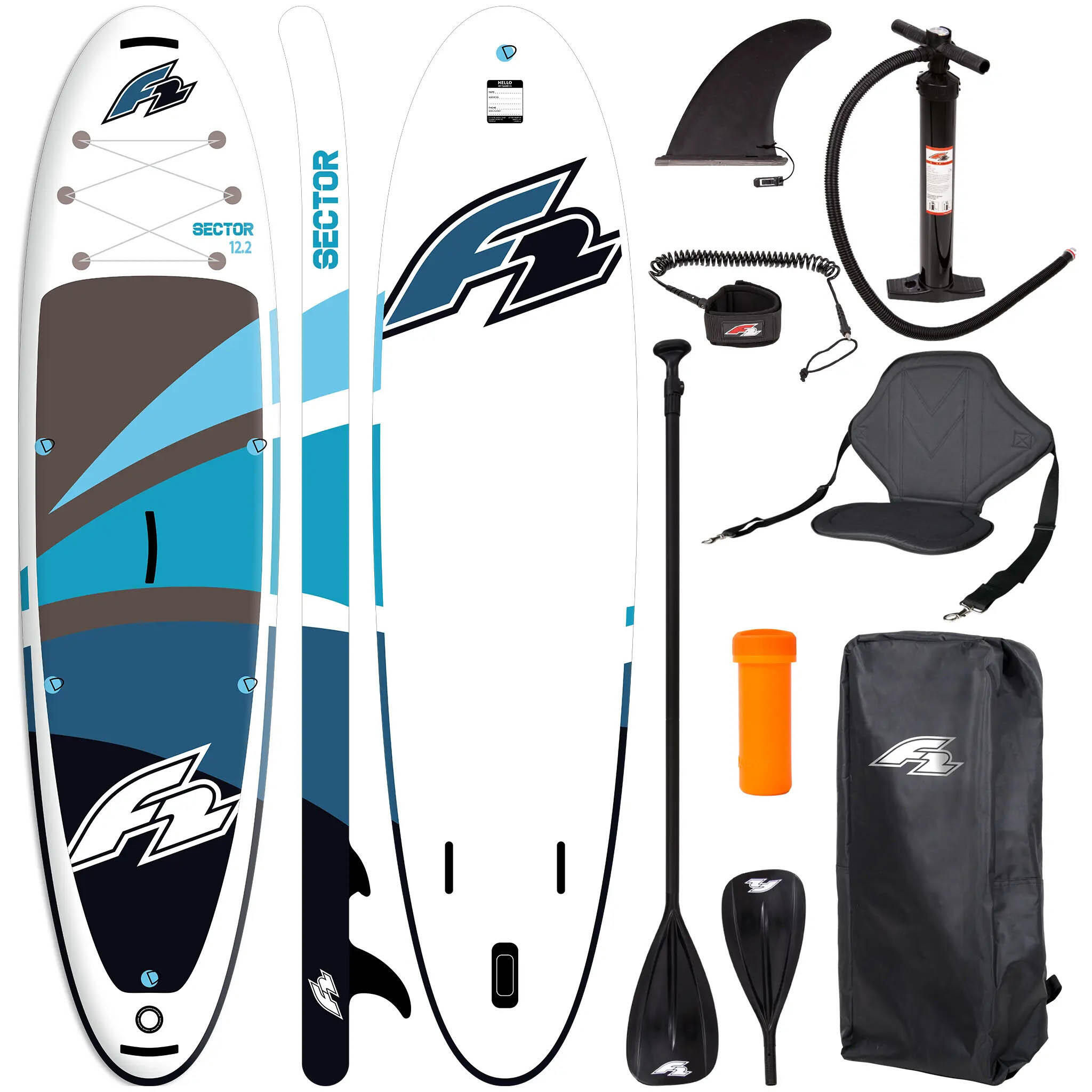F2 Sup Aufblasbares Brett F2 Sektor 12'2“ 372 CM BLAU COMBO