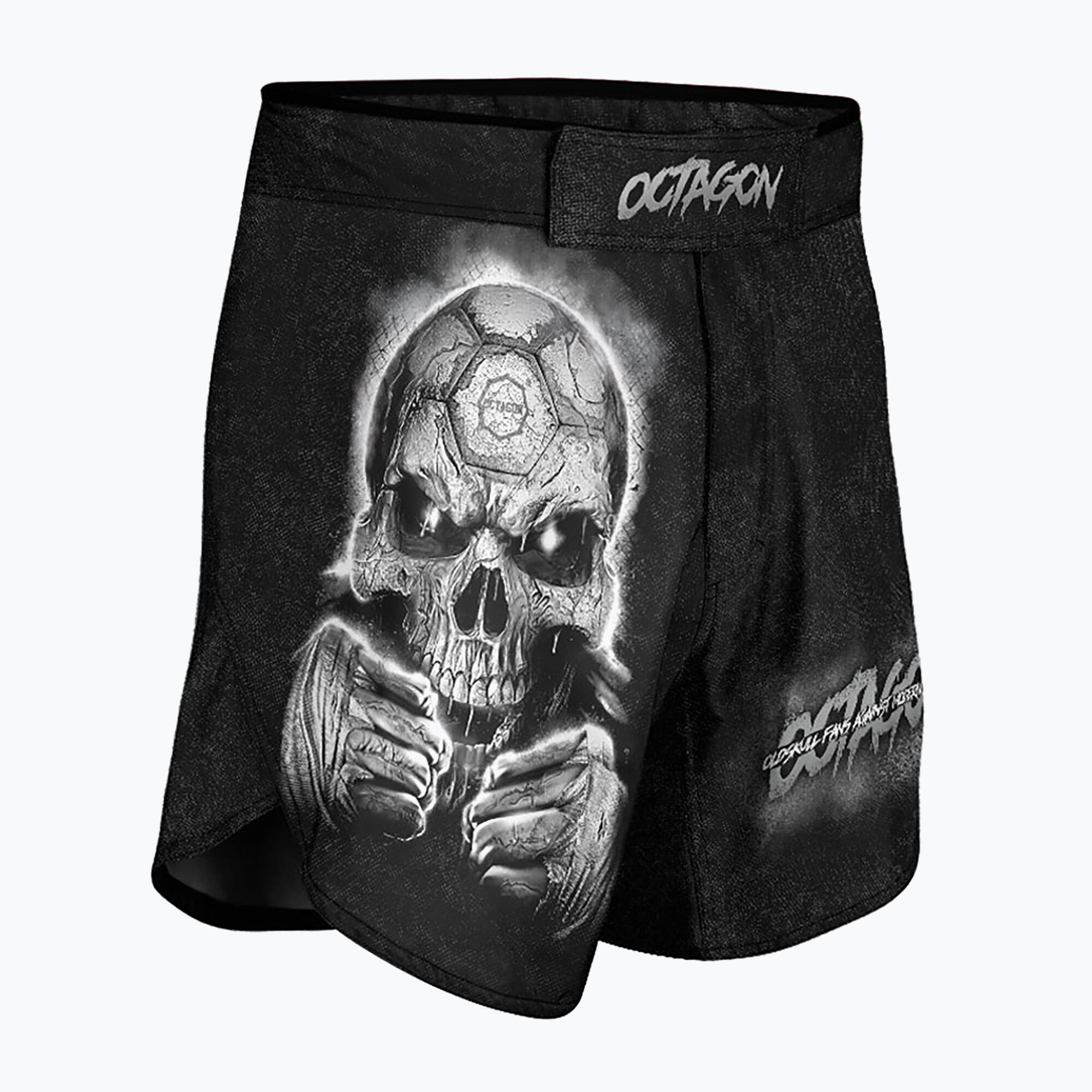 Pantaloncini da allenamento MMA Octagon Oldskull Fans da uomo 3/4