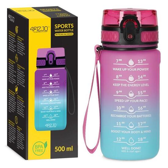 Trinkflasche 500ml Sportflasche BPA-frei Auslauffest Fitness 4FIZJO