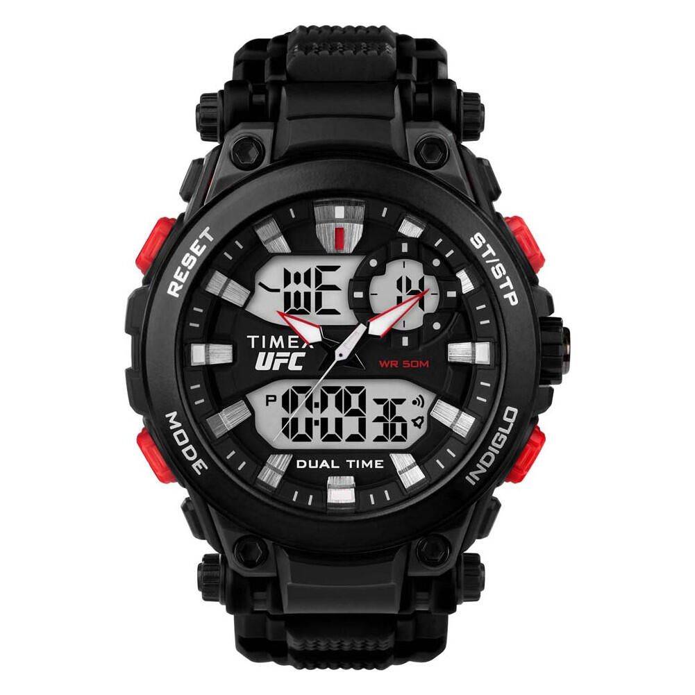 Timex X UFC Gamer – Orologio 42mm Con Cinturino In Silicone Rosso, Resistente All'acqua (TW2V58200)