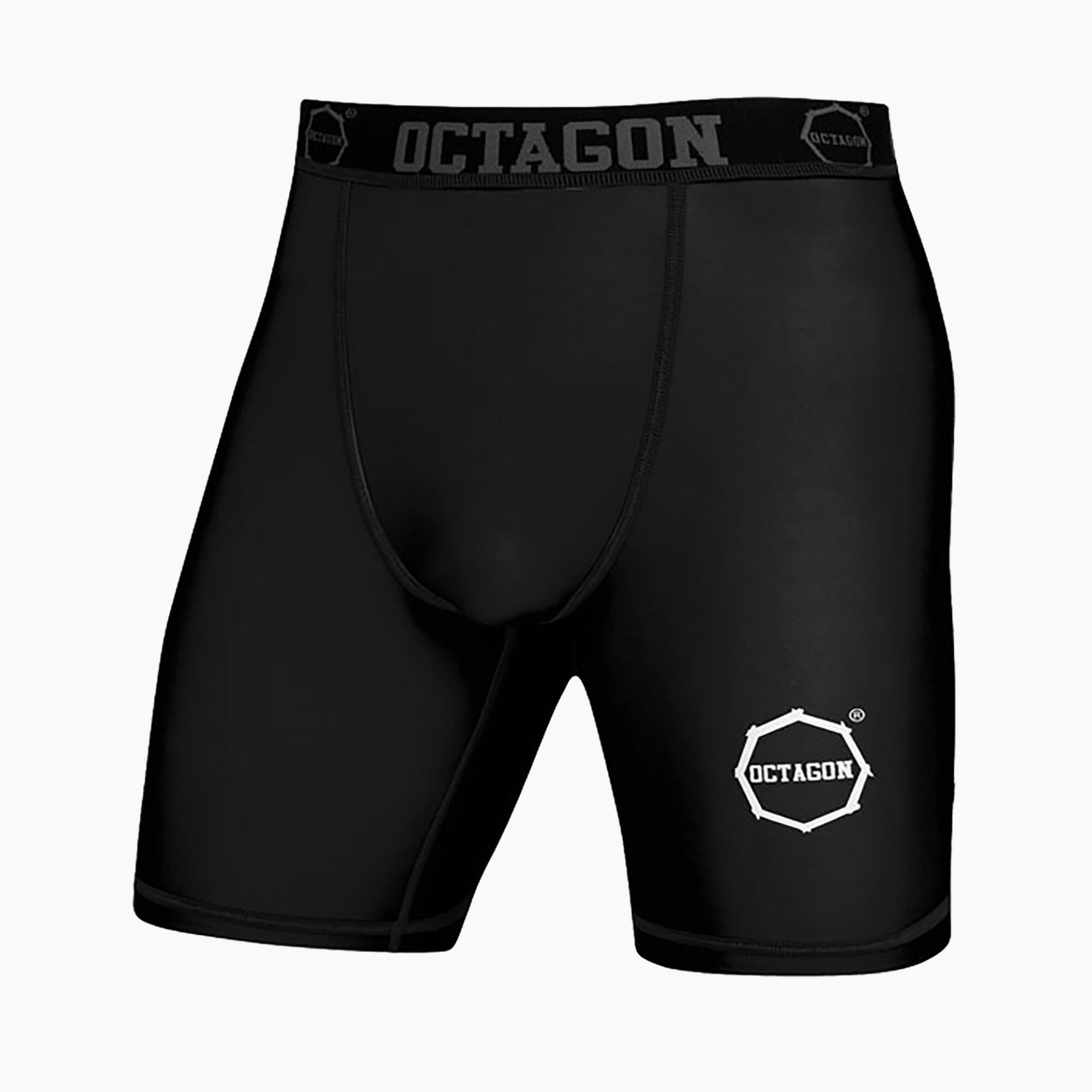 OCTAGON Pantaloncini a compressione da uomo con logo ottagonale