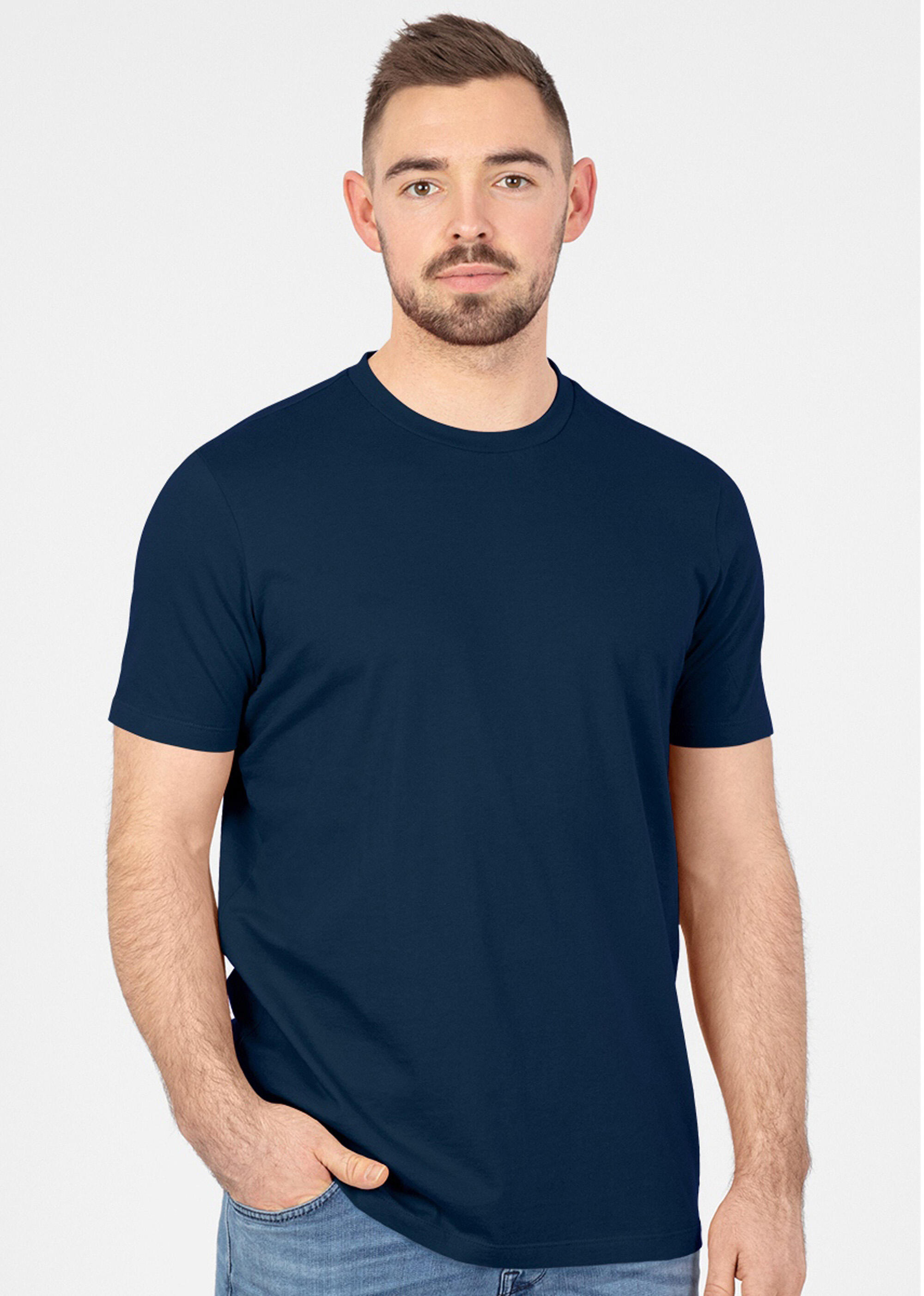 T-shirt JAKO bio coton bleu manches courtes 3/6