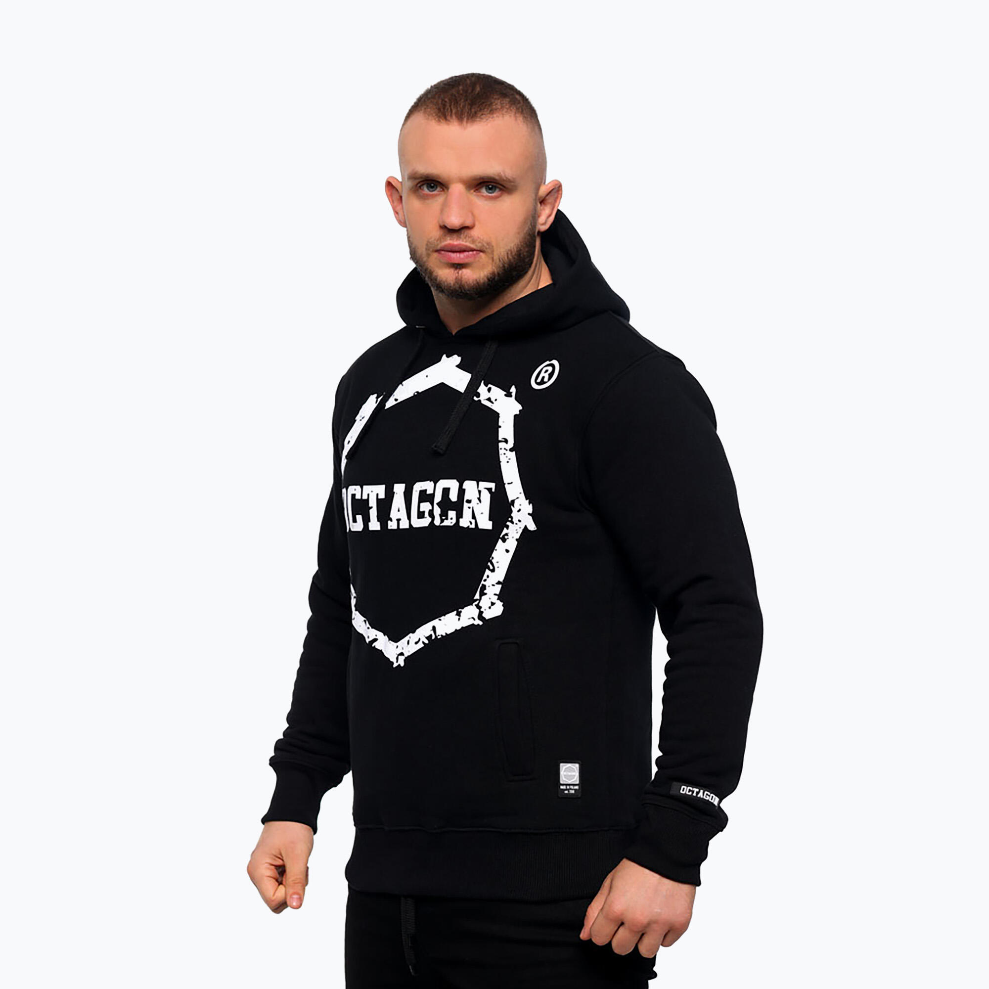 OCTAGON Felpa con cappuccio da uomo con denti ottagonali