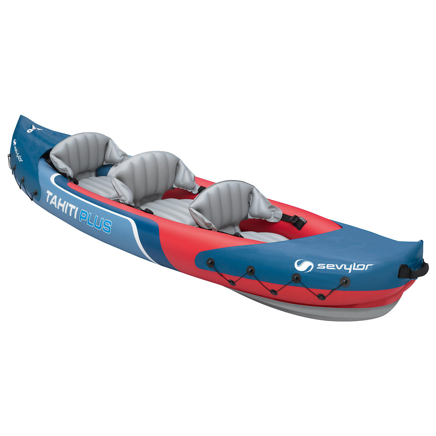 Tahiti Plus 3 Person Inflatable Touring Kayak - Blue / Red 1/1