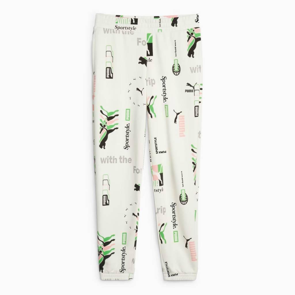 Pantalons Puma Modèle Classics Printed Womens Sweatpants Couleur Blanc 2/5