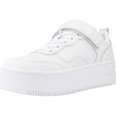 Scarpe Da Ginnastica Tommy Jeans Modello Adhesive Strip Flatform Colore Bianco