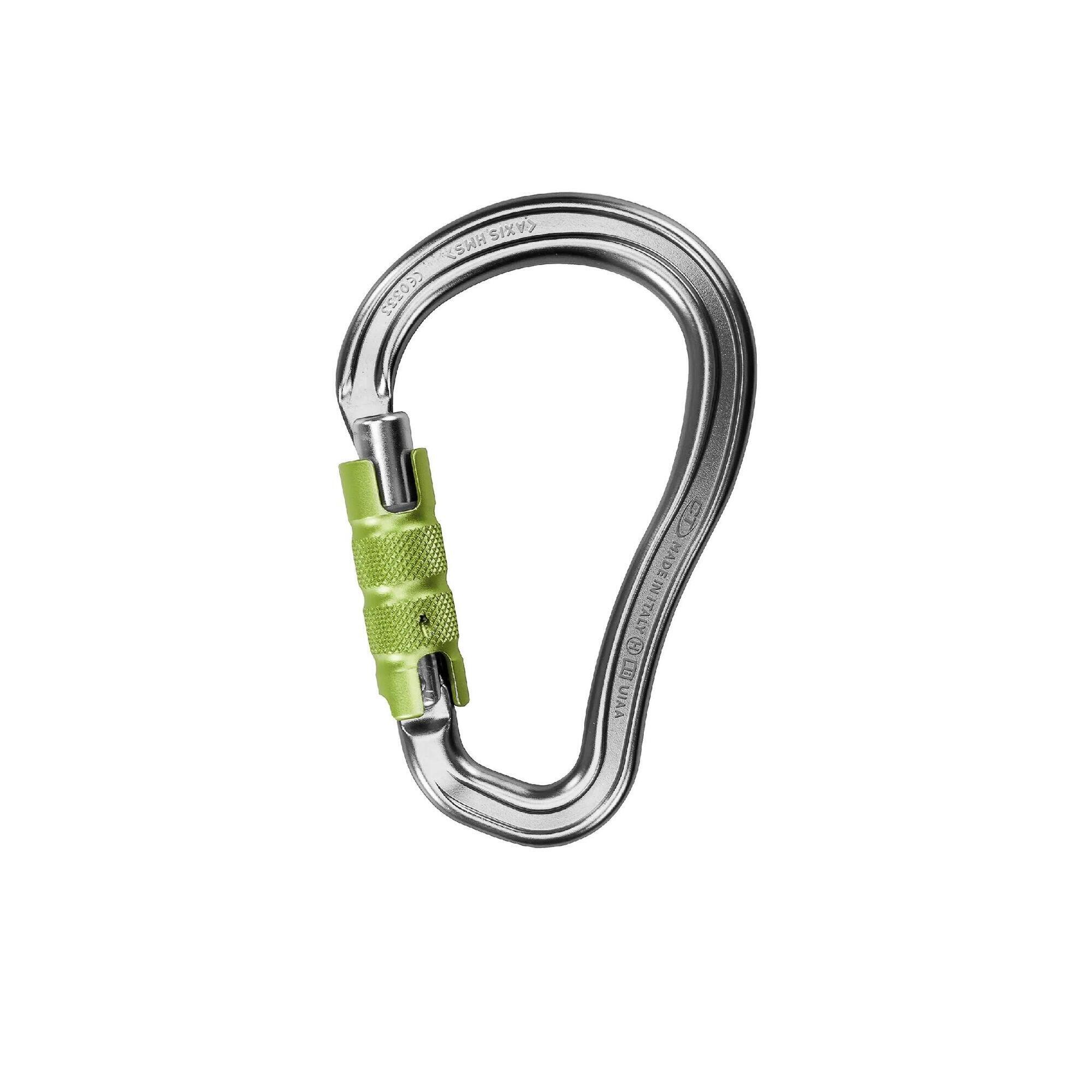 Climbing Technology - Mousqueton Hms Axis Forgé À Chaud, Verrouillage Auto Triplex, Ø23 Mm - Mousqueton - Gris - Taille Unique - Decathlon