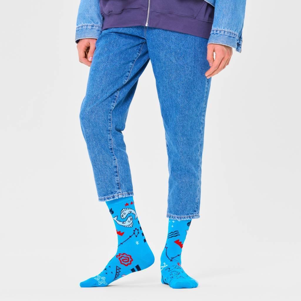 Meias Happy Socks Modelo Pisces Sock Cor Azul 2/5