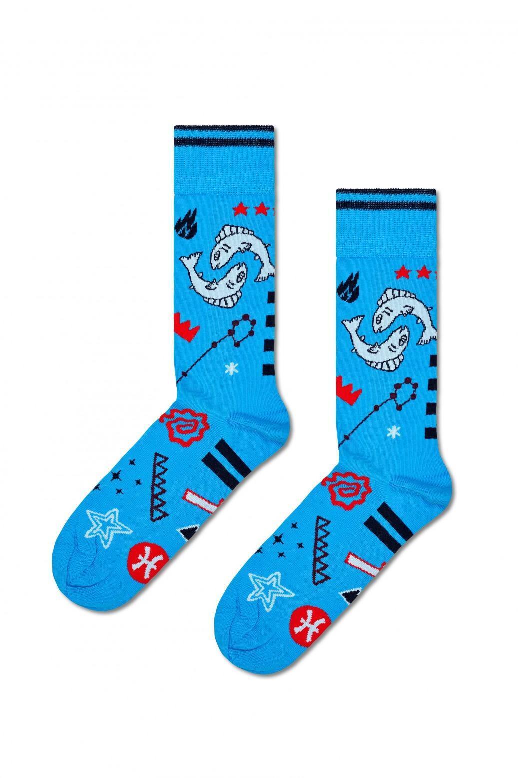 Meias Happy Socks Modelo Pisces Sock Cor Azul 4/5