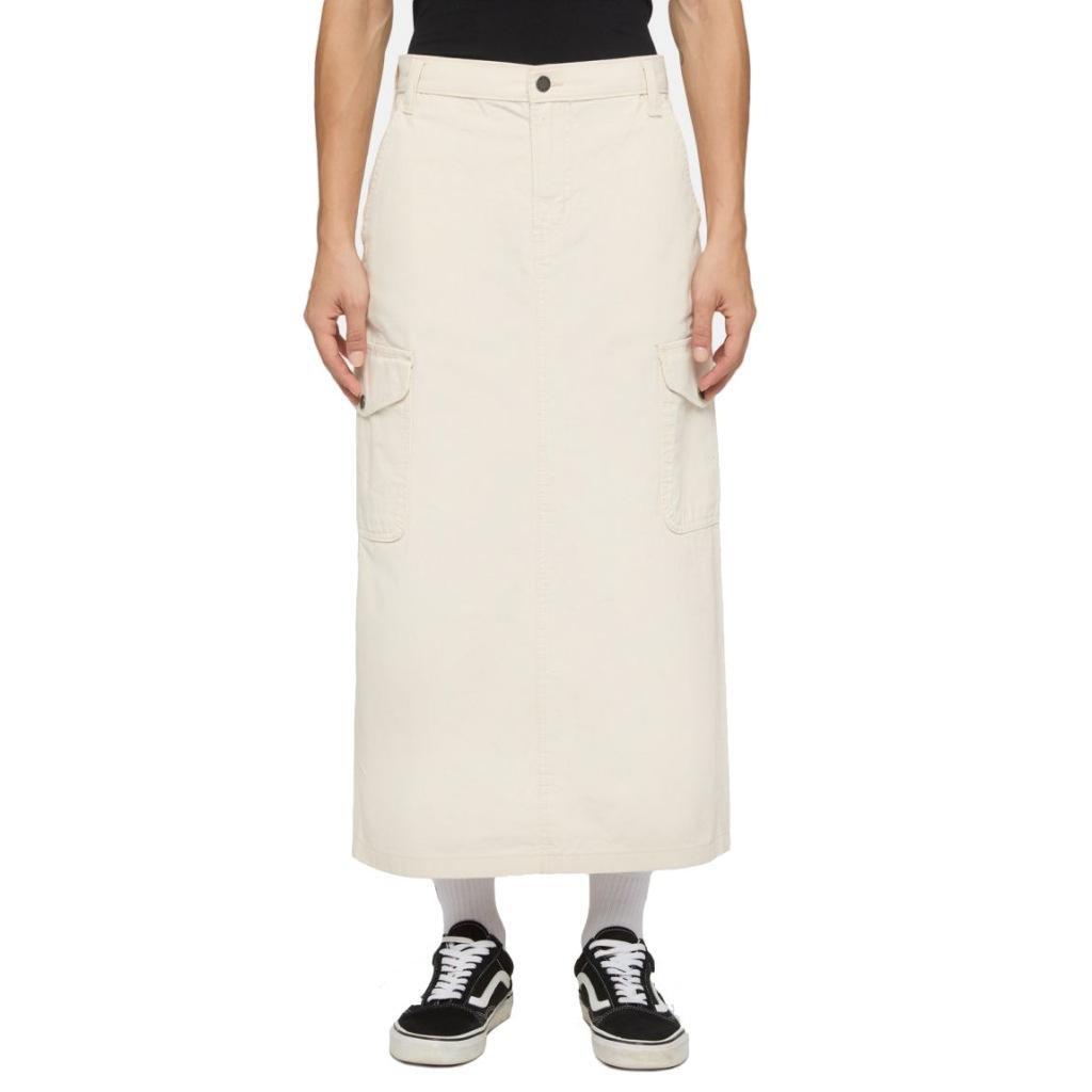 Dickies women's duck canvas cargo skir trousers branco
