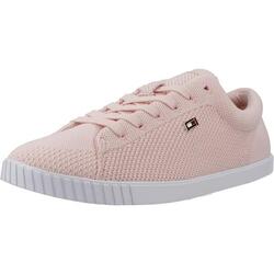 Baskets Tommy Hilfiger Modèle Flag Lace Up Sneaker Kni Couleur Rose
