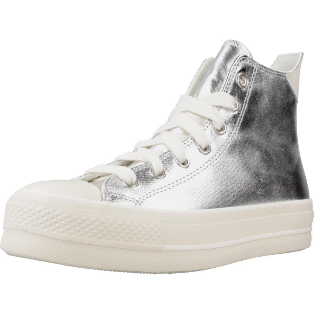 Ténis converse modelo chuck taylor all star lift platform metallic cor silver