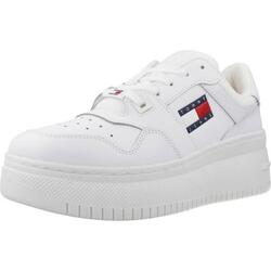 Baskets Tommy Jeans Modèle Tjw Retro Basket Flatform Ess Couleur Blanc