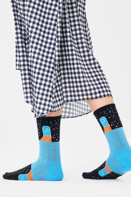 Meias Happy Socks Modelo Future Unknown Cor Preto 5/5