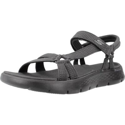 Platte sandalen dames skechers zwart