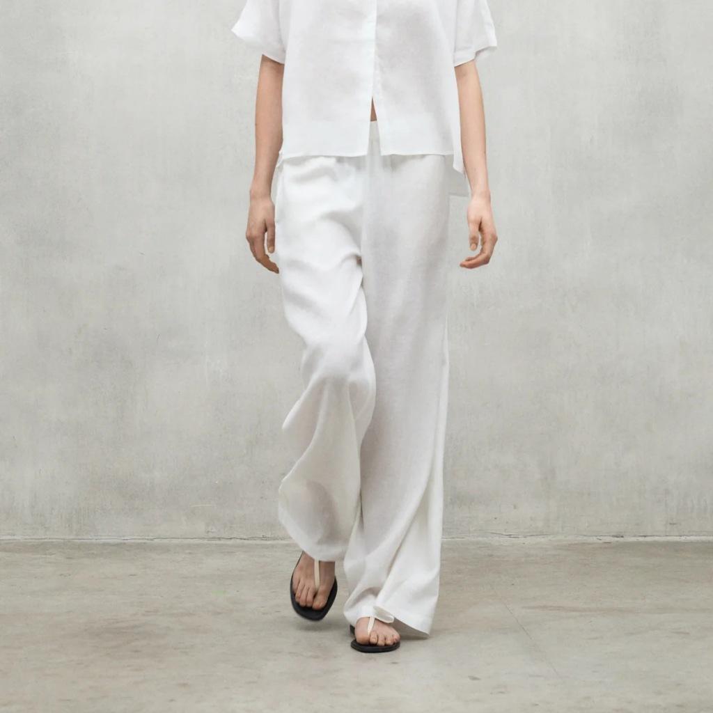 Pantalons Ecoalf Modèle Mossialf Pants Woman Couleur Blanc 4/5